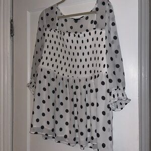 Torrid Black and White Polka Dot Blouse